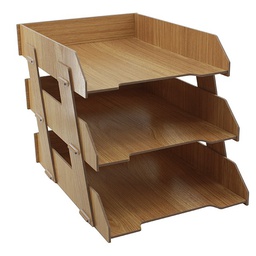 [COCOVEBO3ETVR407] - CORBEILLE A COURRIER VERSAL EN BOIS 3 ETAGE